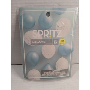 Spr!tz Balloons-Metallic Aqua Blue & White Latex Balloons; Approx. 300 Balloons